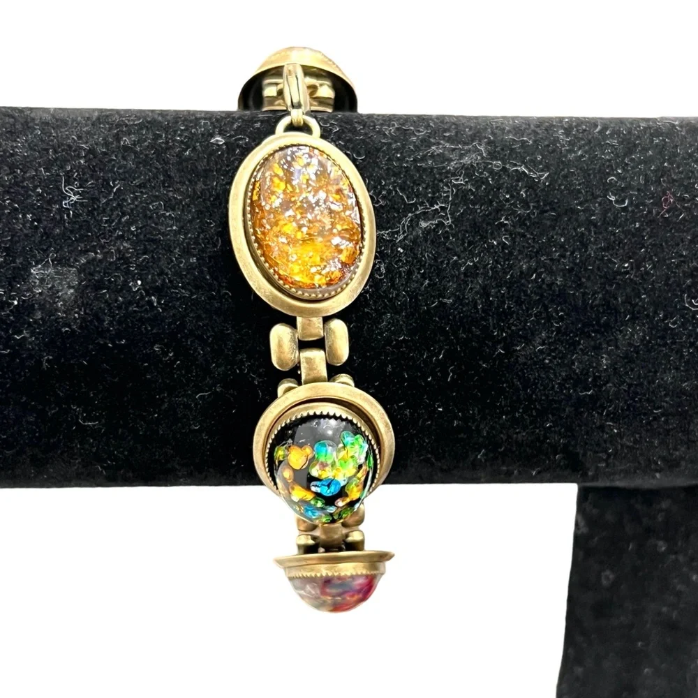 MULTI COLOR CONFETTI ACRYLIC LINK BRACELET